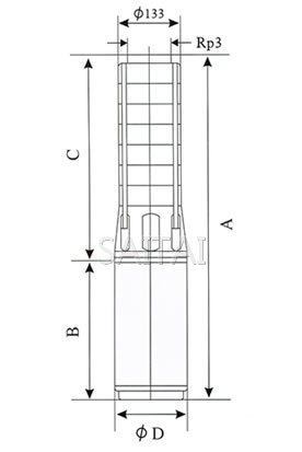 SP30不锈钢多级深井潜水电泵外形尺寸图